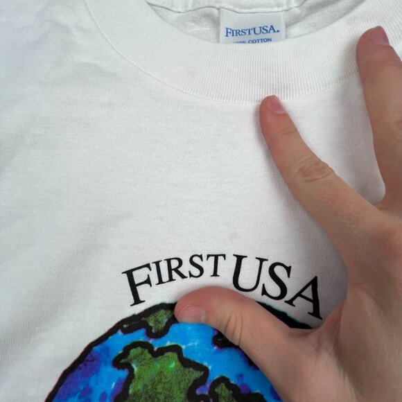 Vintage First USA Earth Naturally White T Shirt XL Short Sleeve Planet Graphic - Picture 14 of 14
